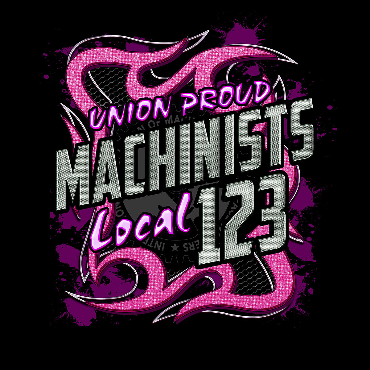 IAM - Machinists Pink Metal