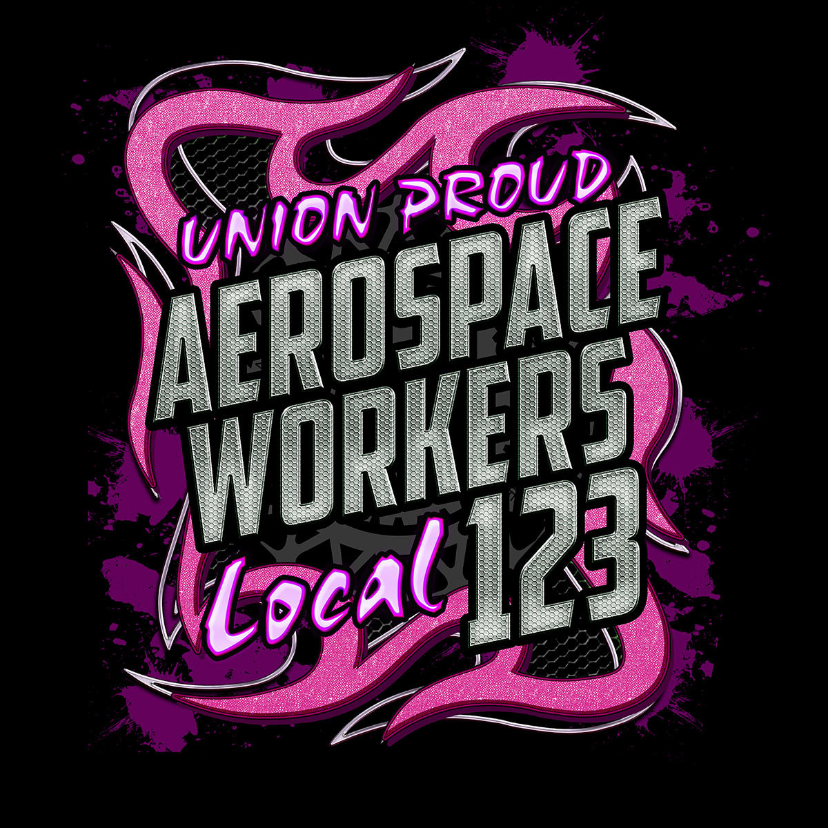 UAW - Aerospace Workers Pink Metal