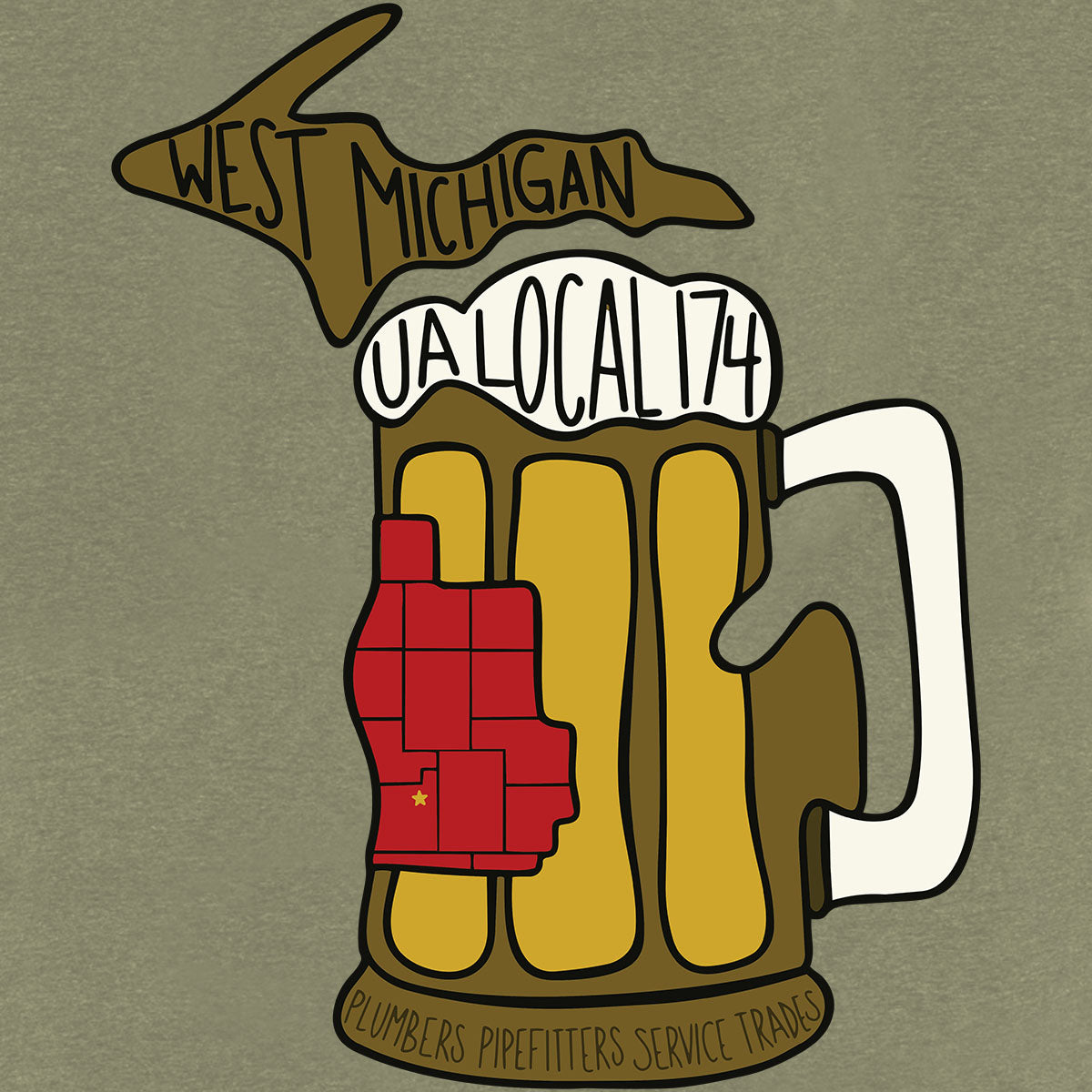 UA Local 174 Beer Mug Apparel
