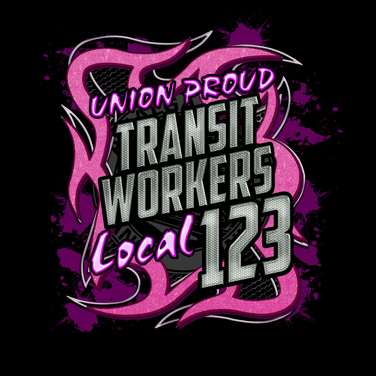 ATU - Transit Workers Pink Metal
