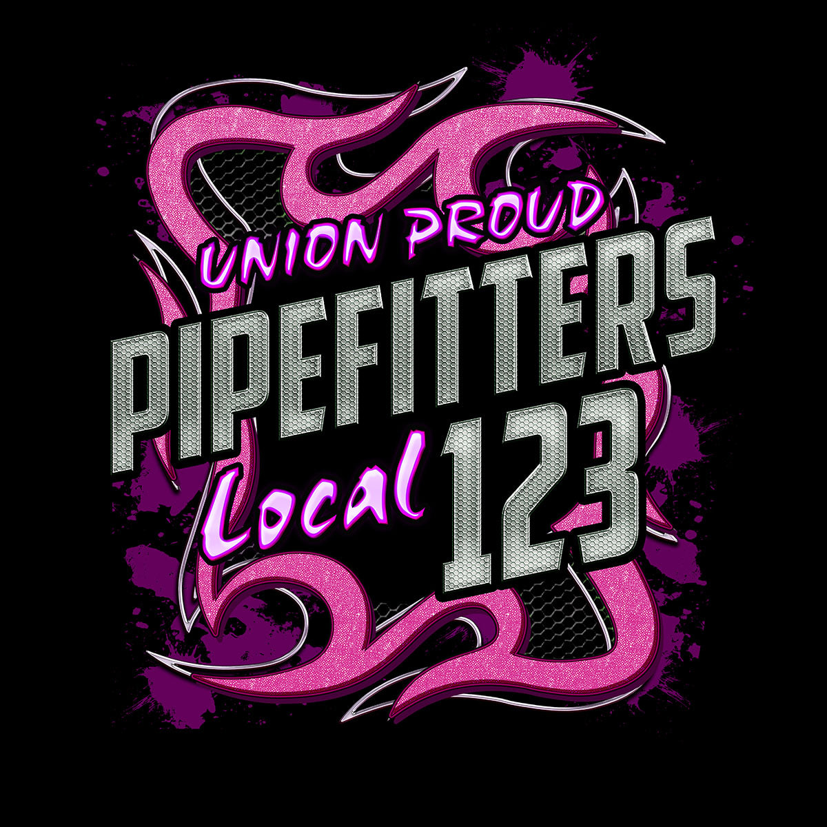 UA - Pipefitters Pink Metal