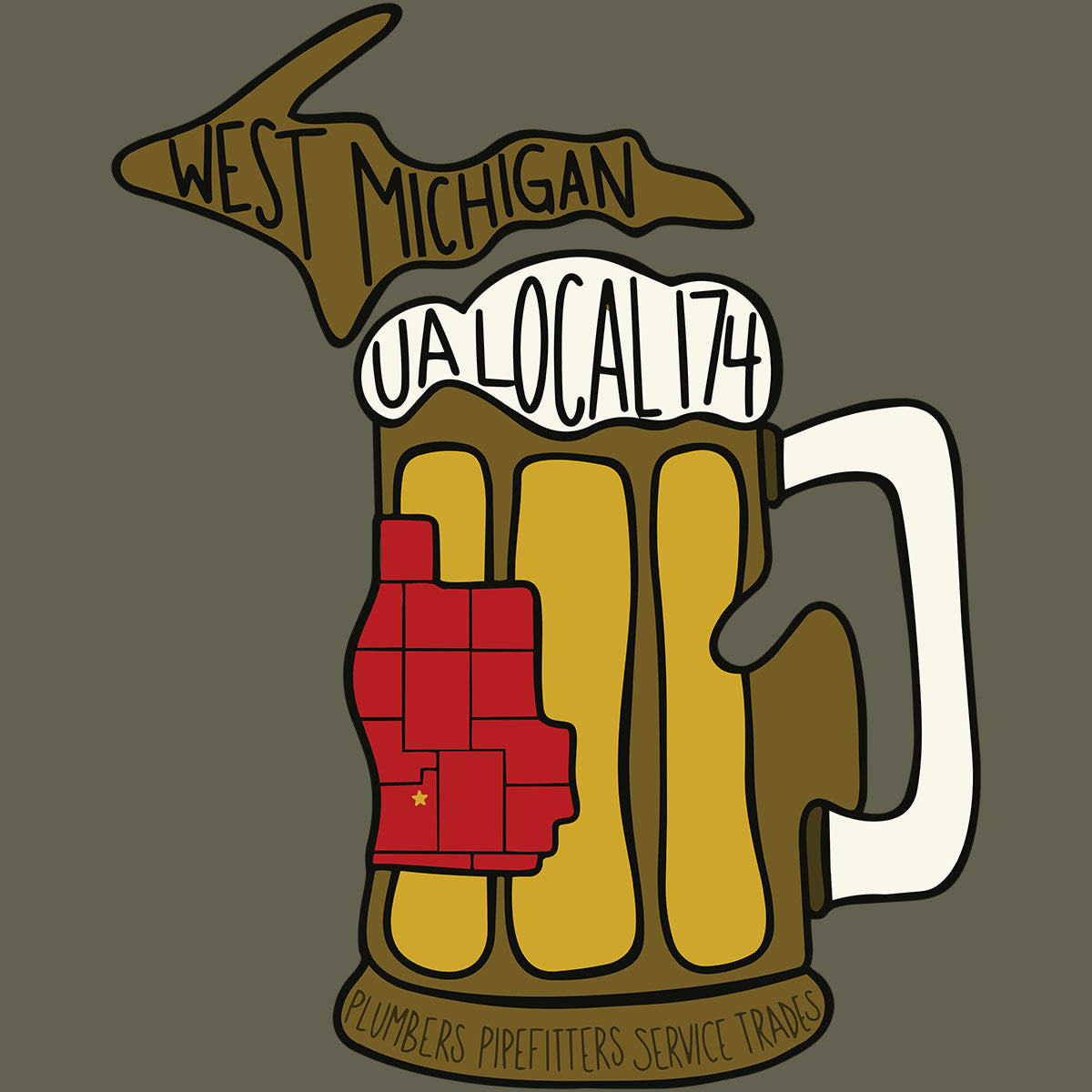 UA Local 174 Beer Mug Apparel