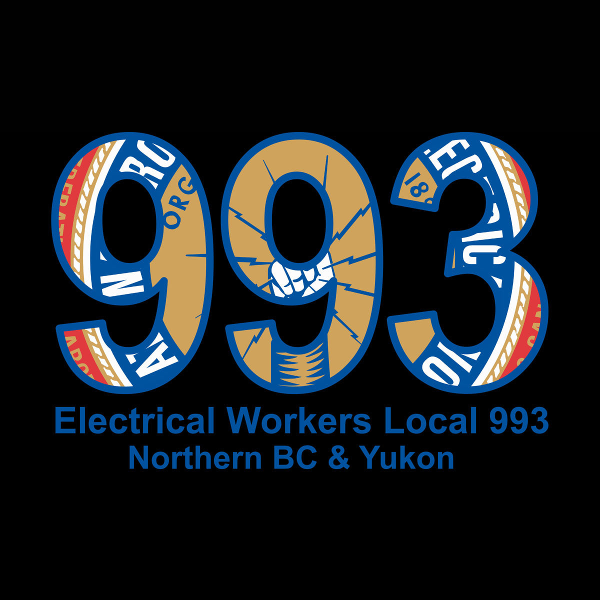 IBEW 993 - Masked Logo Apparel (Blue)