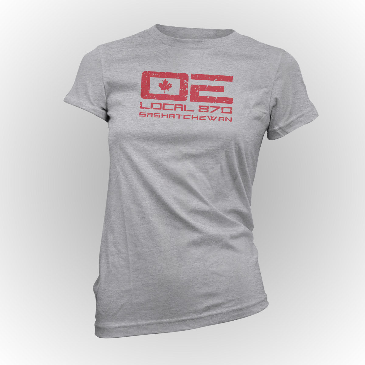 IUOE 870 - Red Logo (Heather Gray)
