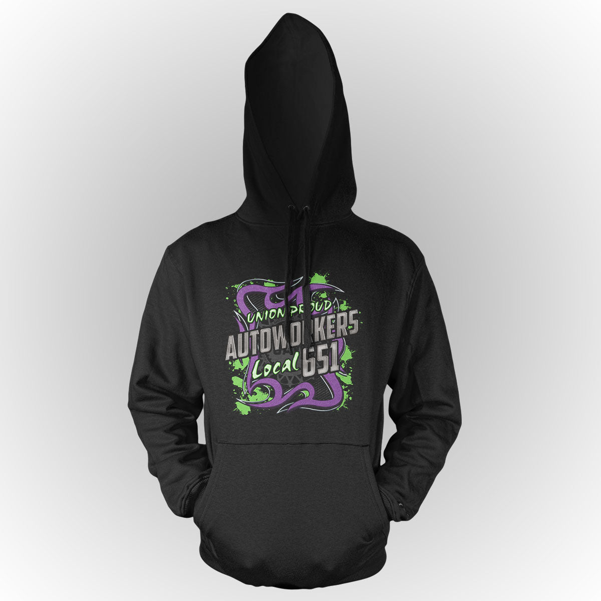 UAW - Purple and Green Metal Design