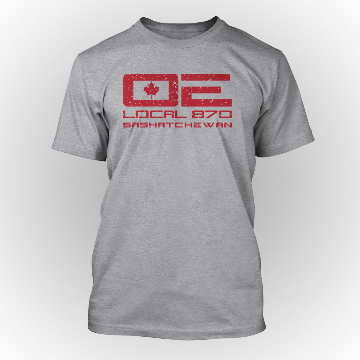 IUOE 870 - Red Logo (Heather Gray)