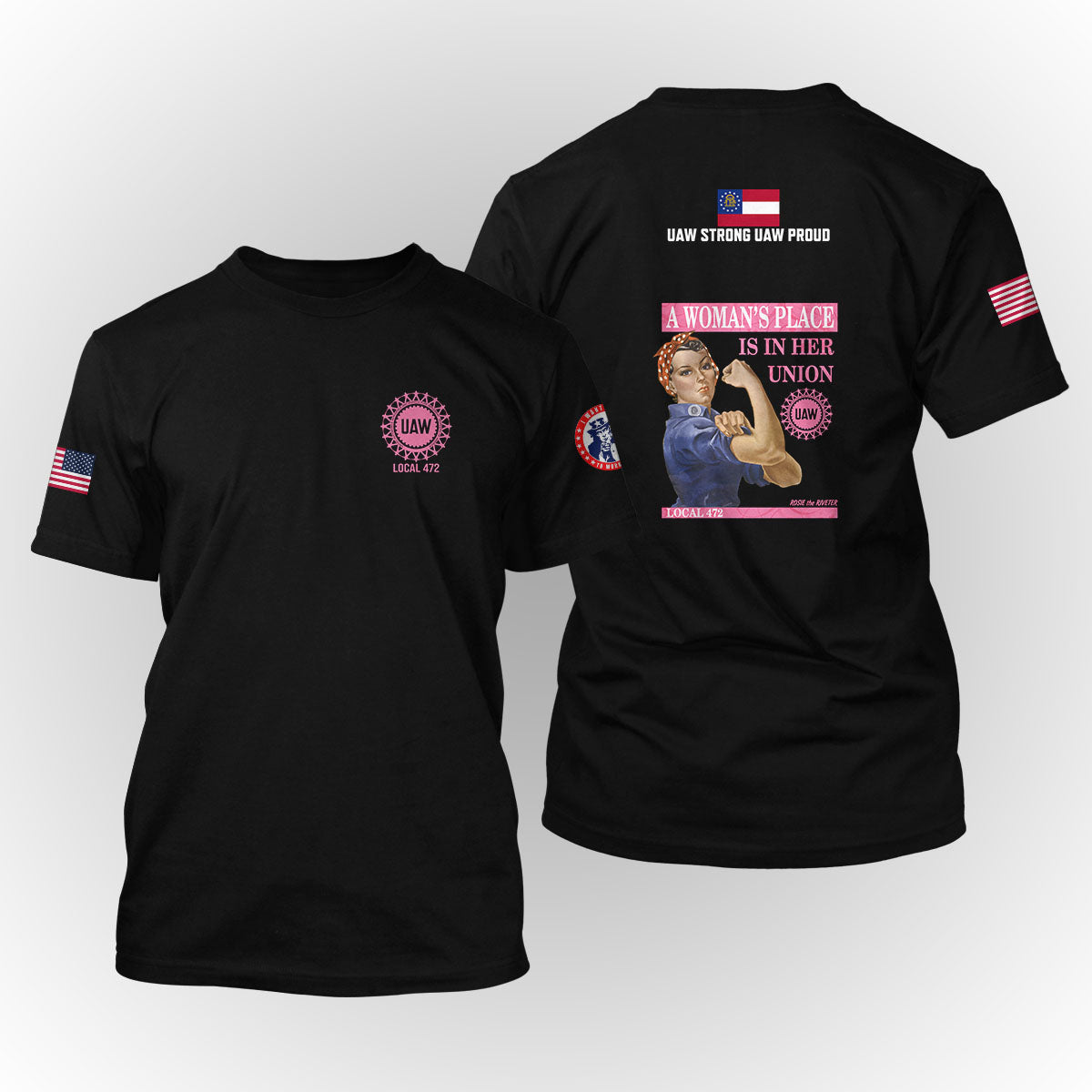 UAW 472 - Classic Rosie Apparel - w/ Left Sleeve Print