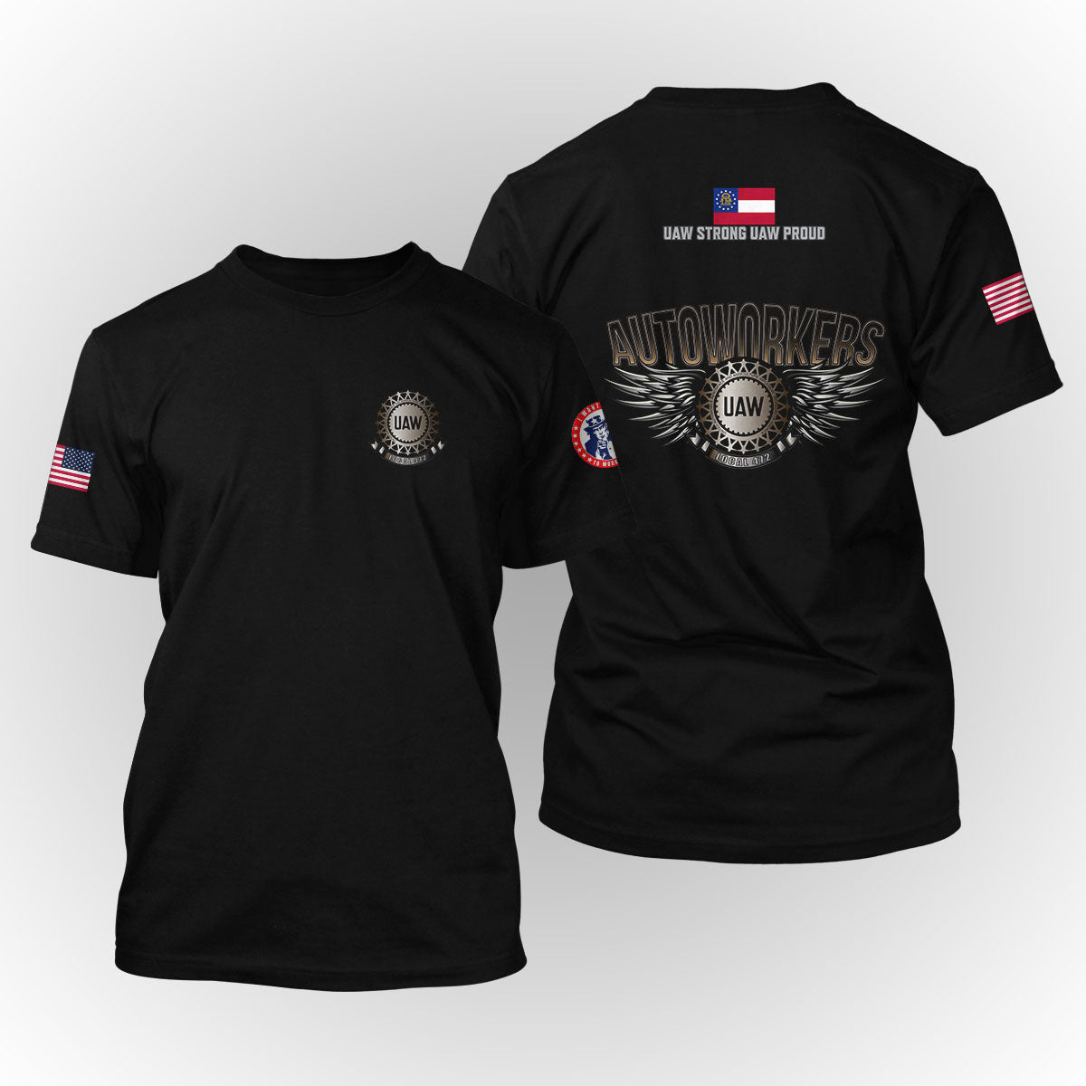 UAW 472 - Steel Wings Apparel - w/ Left Sleeve Print