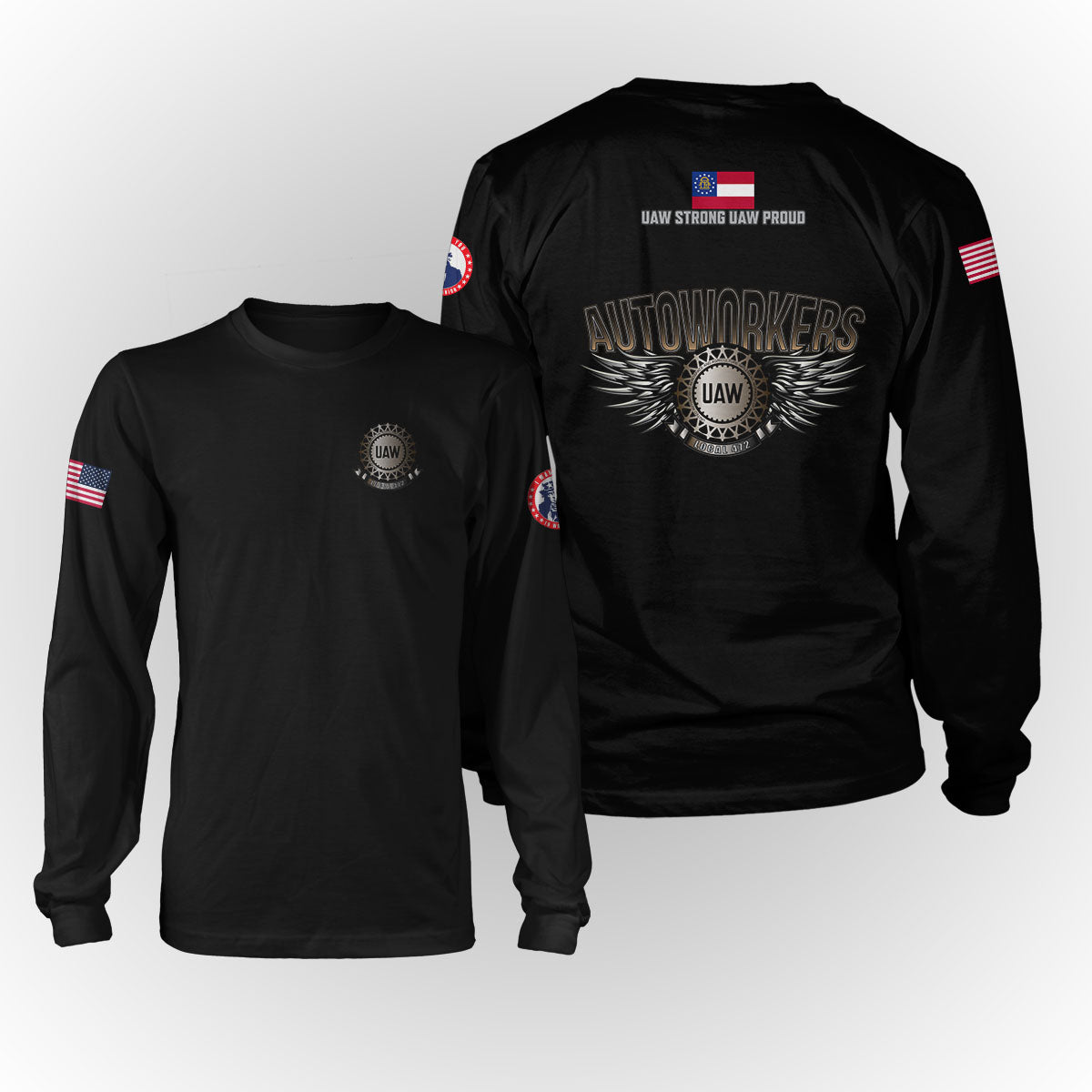 UAW 472 - Steel Wings Apparel - w/ Left Sleeve Print