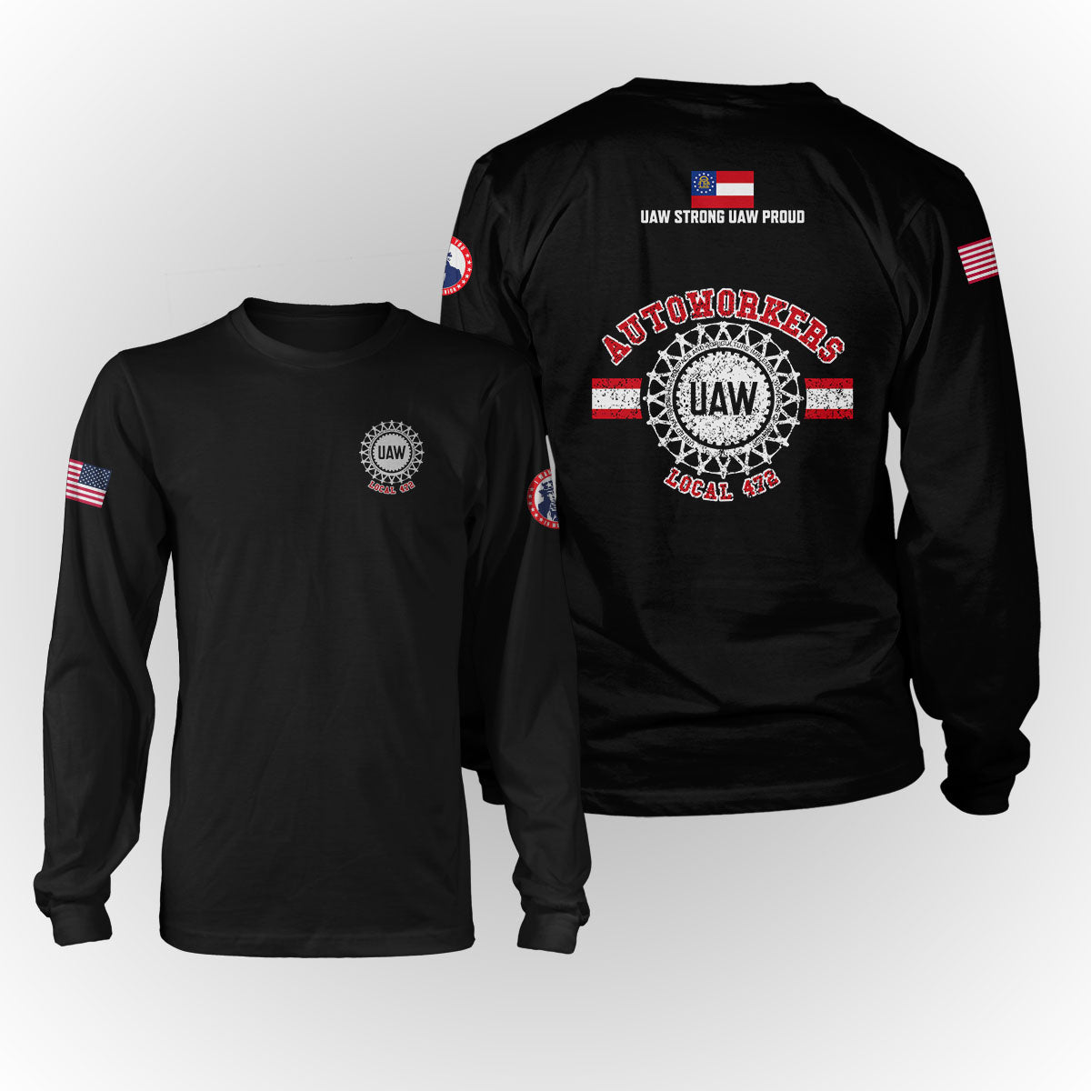 UAW 472 - Red White Apparel - w/ Left Sleeve Print