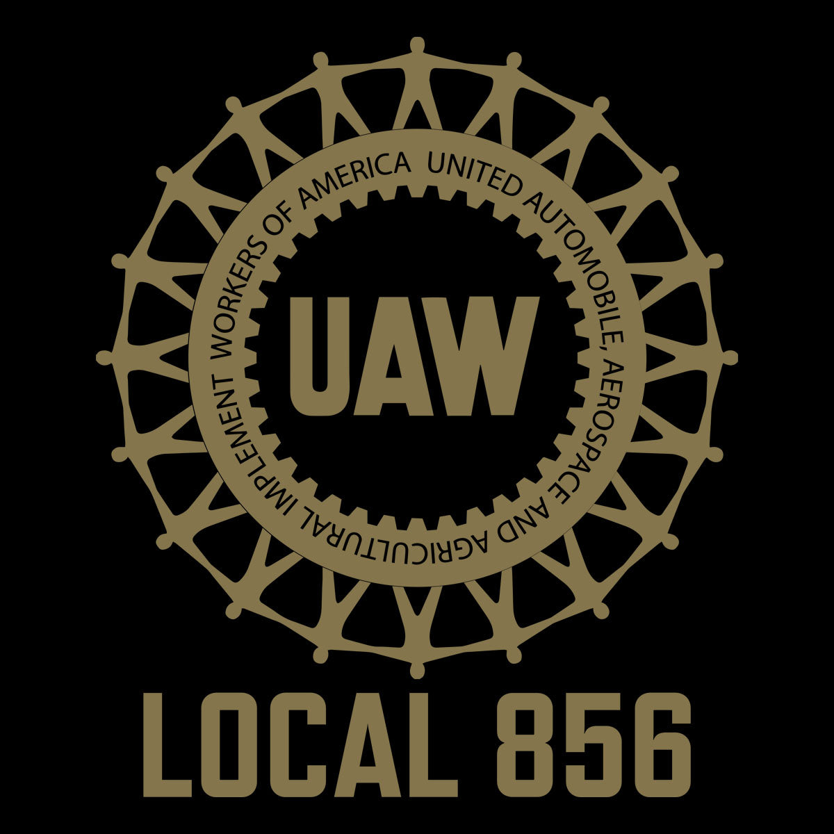 Gold UAW 856 Apparel - Black
