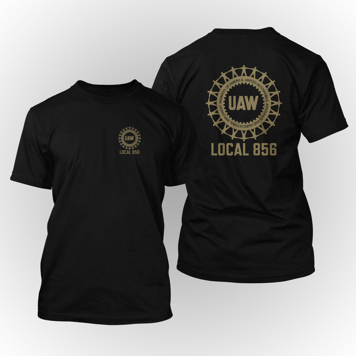 Gold UAW 856 Apparel - Black