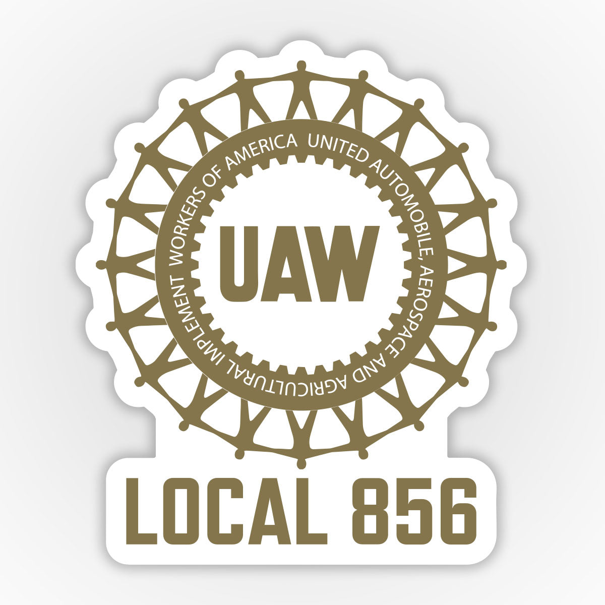 UAW 856 - Gold Decal