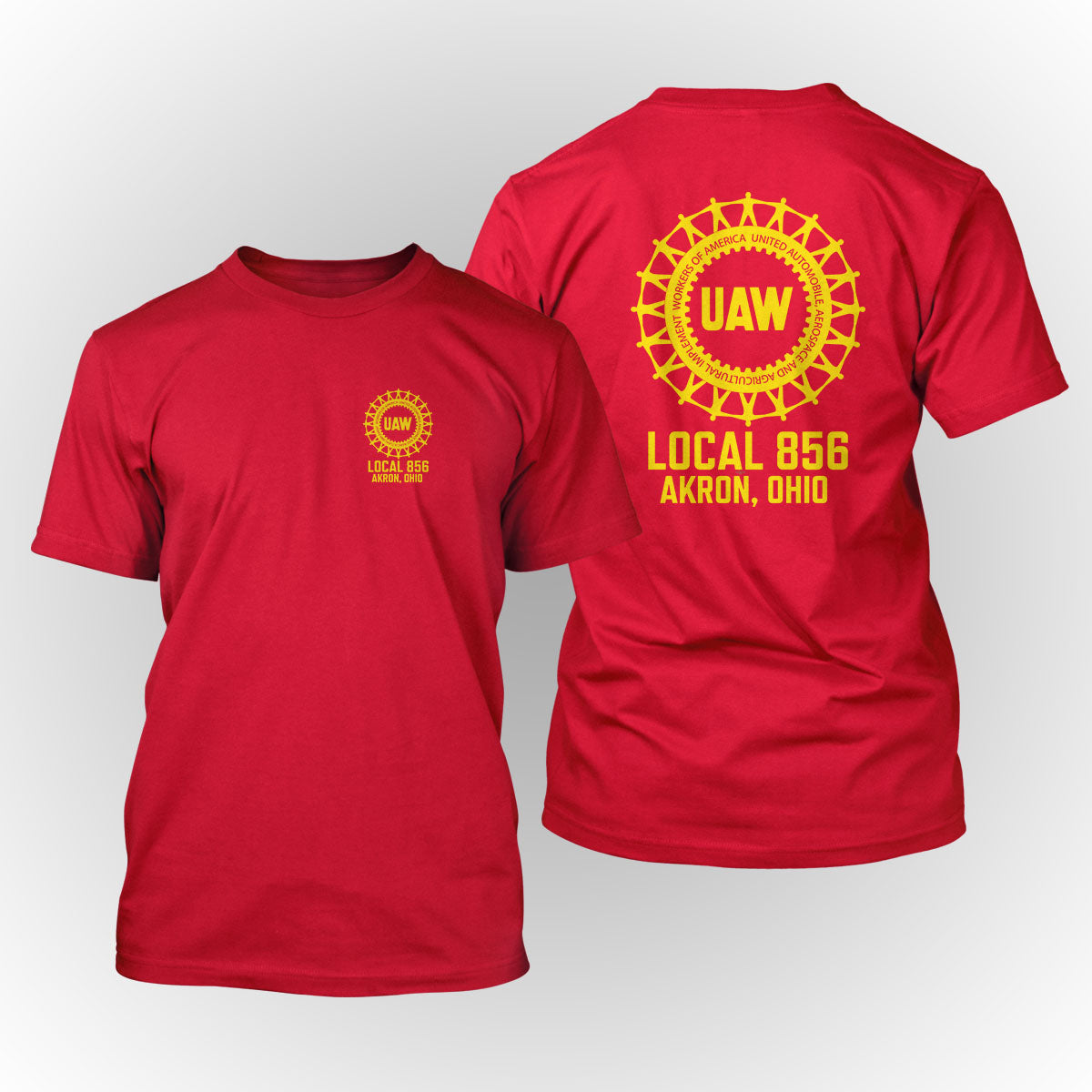 Akron Ohio UAW 856 Apparel - Red