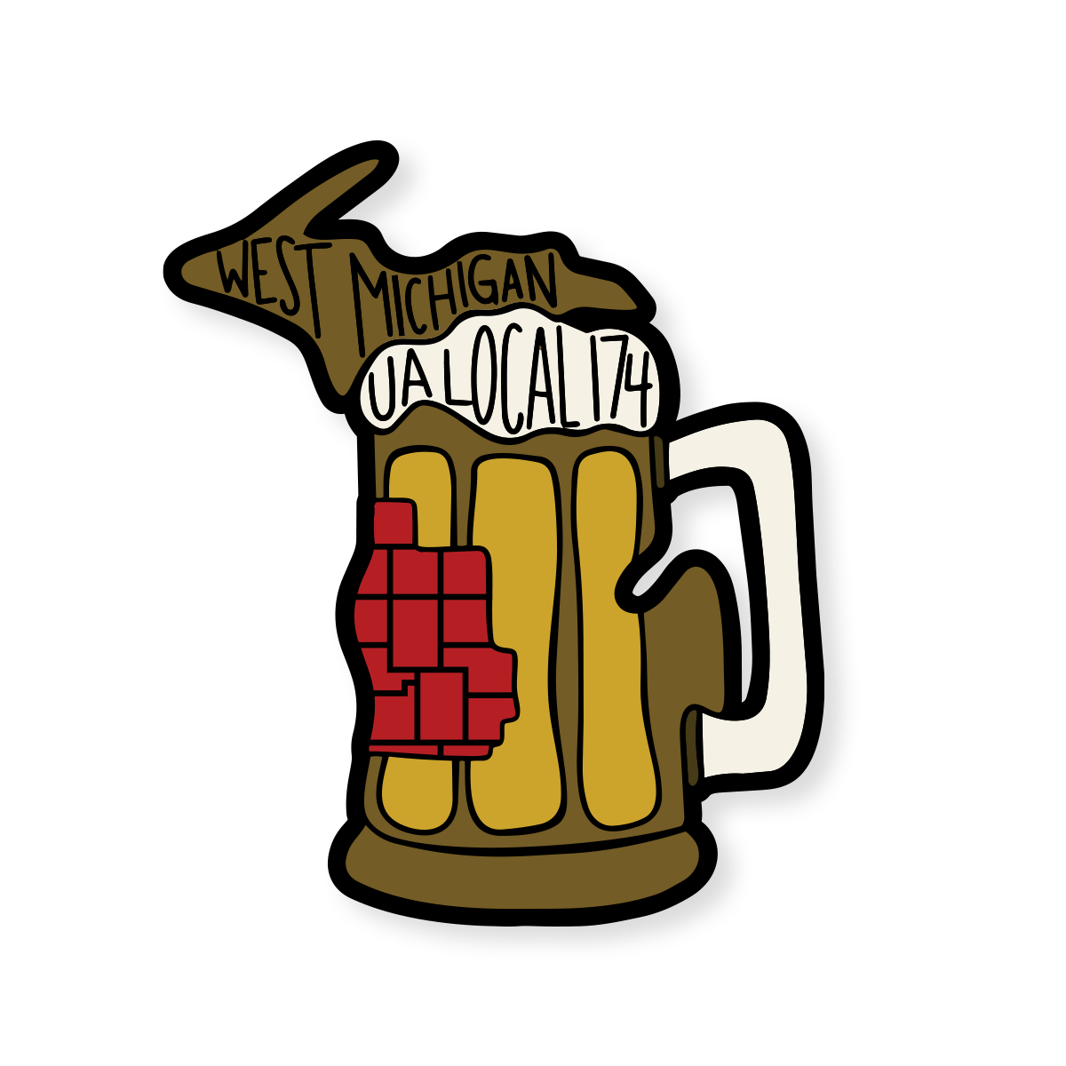 UA 174 Beer Mug Lapel Pin