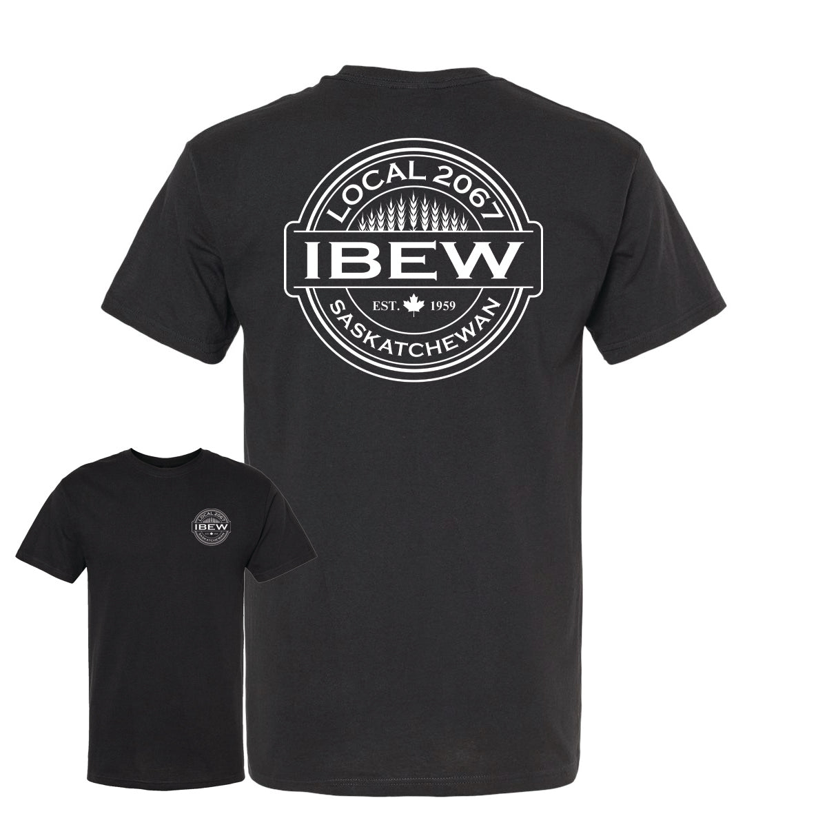 Wheat Logos - Short Sleeve Tshirt - IBEW 2067