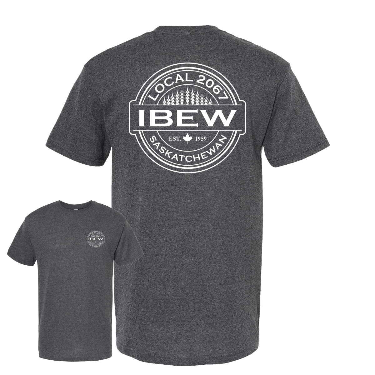 Wheat Logos - Short Sleeve Tshirt - IBEW 2067