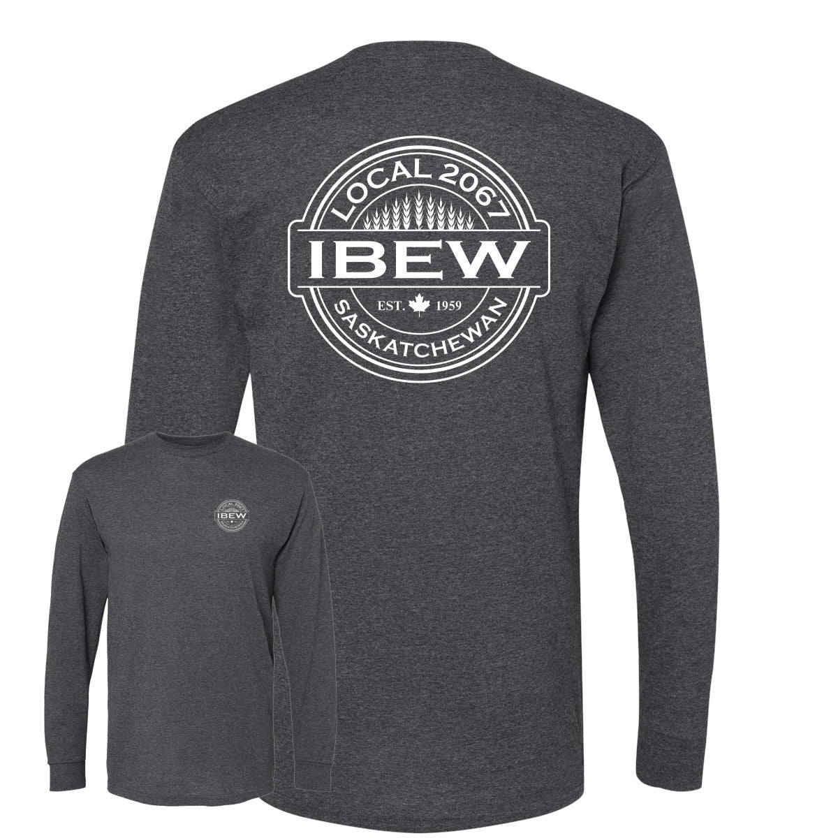 Wheat Logos - Long Sleeve Tshirt - IBEW 2067