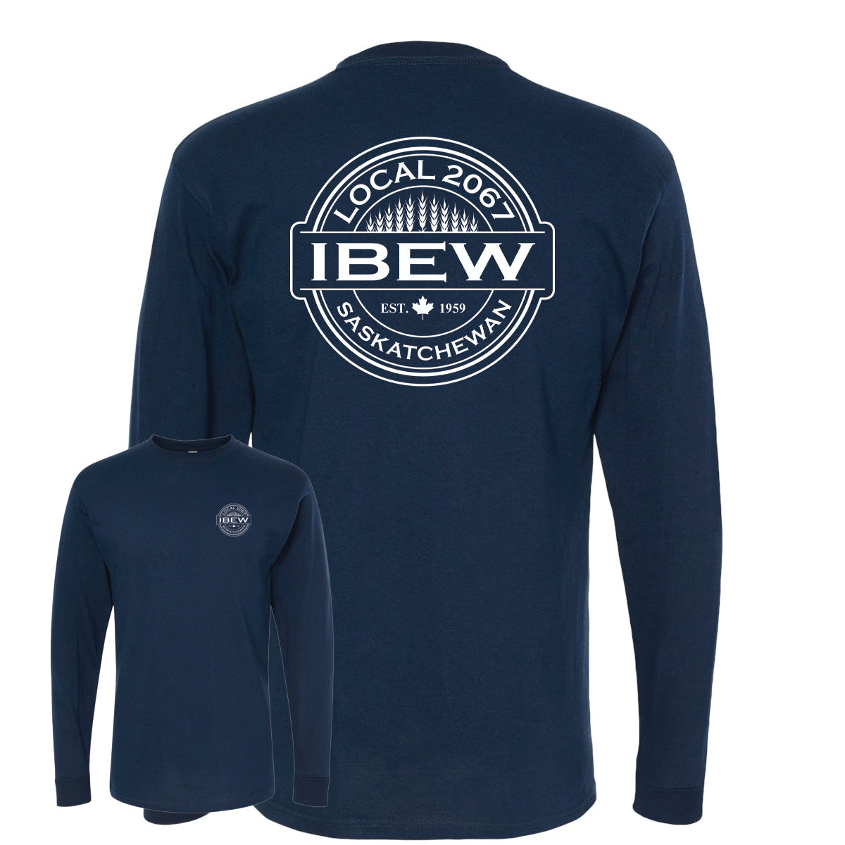 Wheat Logos - Long Sleeve Tshirt - IBEW 2067