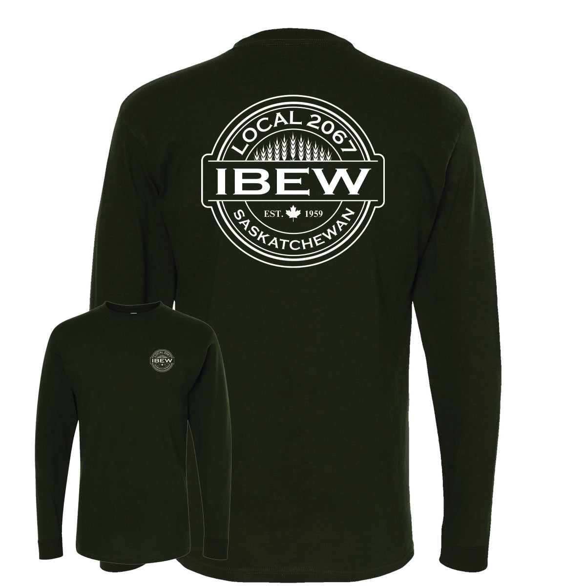 Wheat Logos - Long Sleeve Tshirt - IBEW 2067