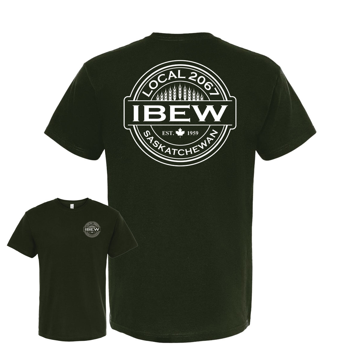 Wheat Logos - Short Sleeve Tshirt - IBEW 2067
