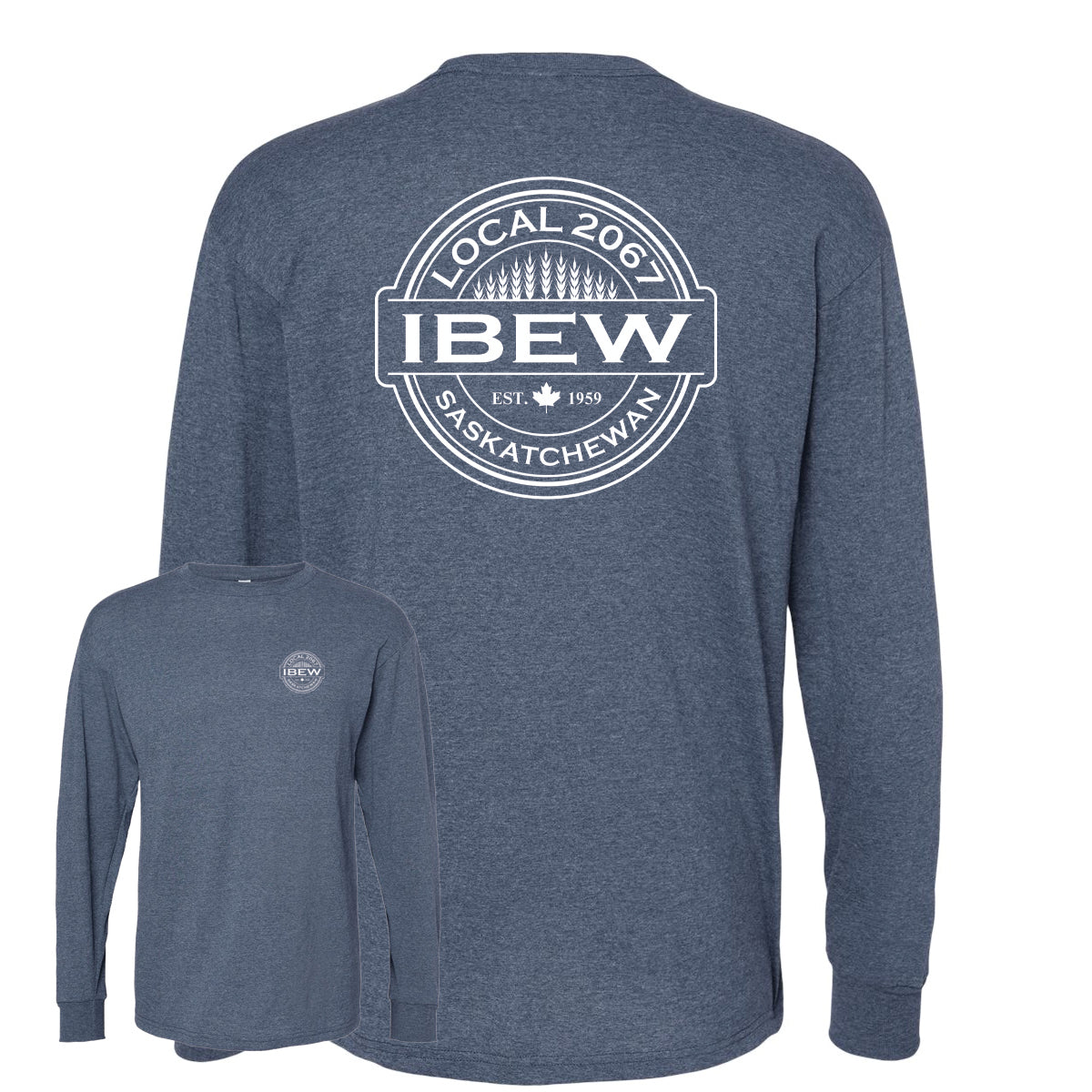 Wheat Logos - Long Sleeve Tshirt - IBEW 2067