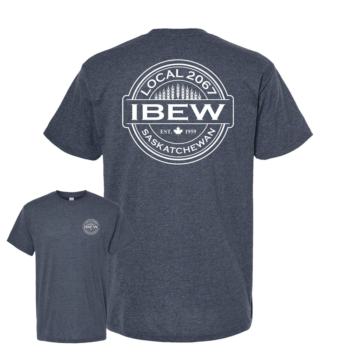 Wheat Logos - Short Sleeve Tshirt - IBEW 2067