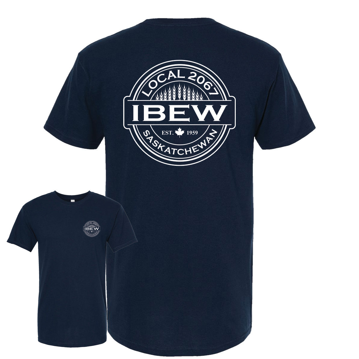Wheat Logos - Short Sleeve Tshirt - IBEW 2067