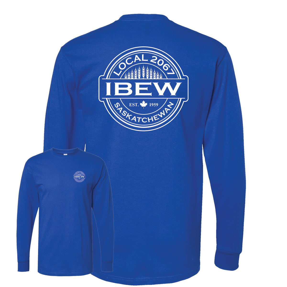 Wheat Logos - Long Sleeve Tshirt - IBEW 2067