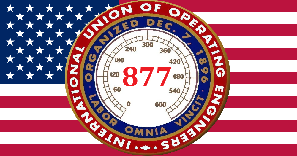 American Flag IUOE 877 Decal