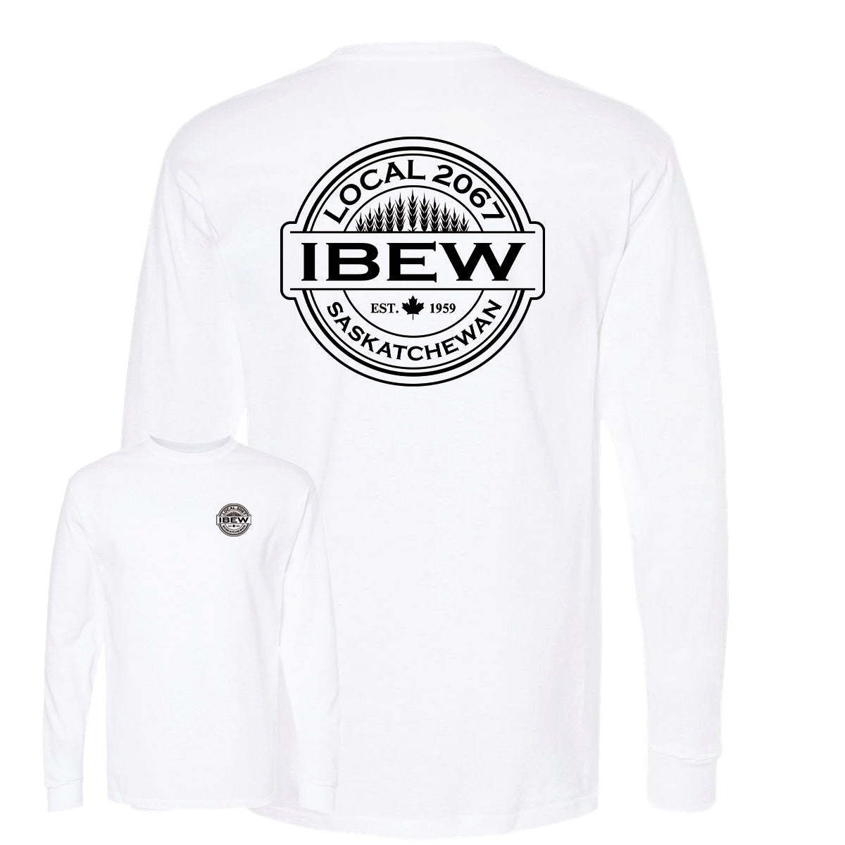 Wheat Logos - Long Sleeve Tshirt - IBEW 2067