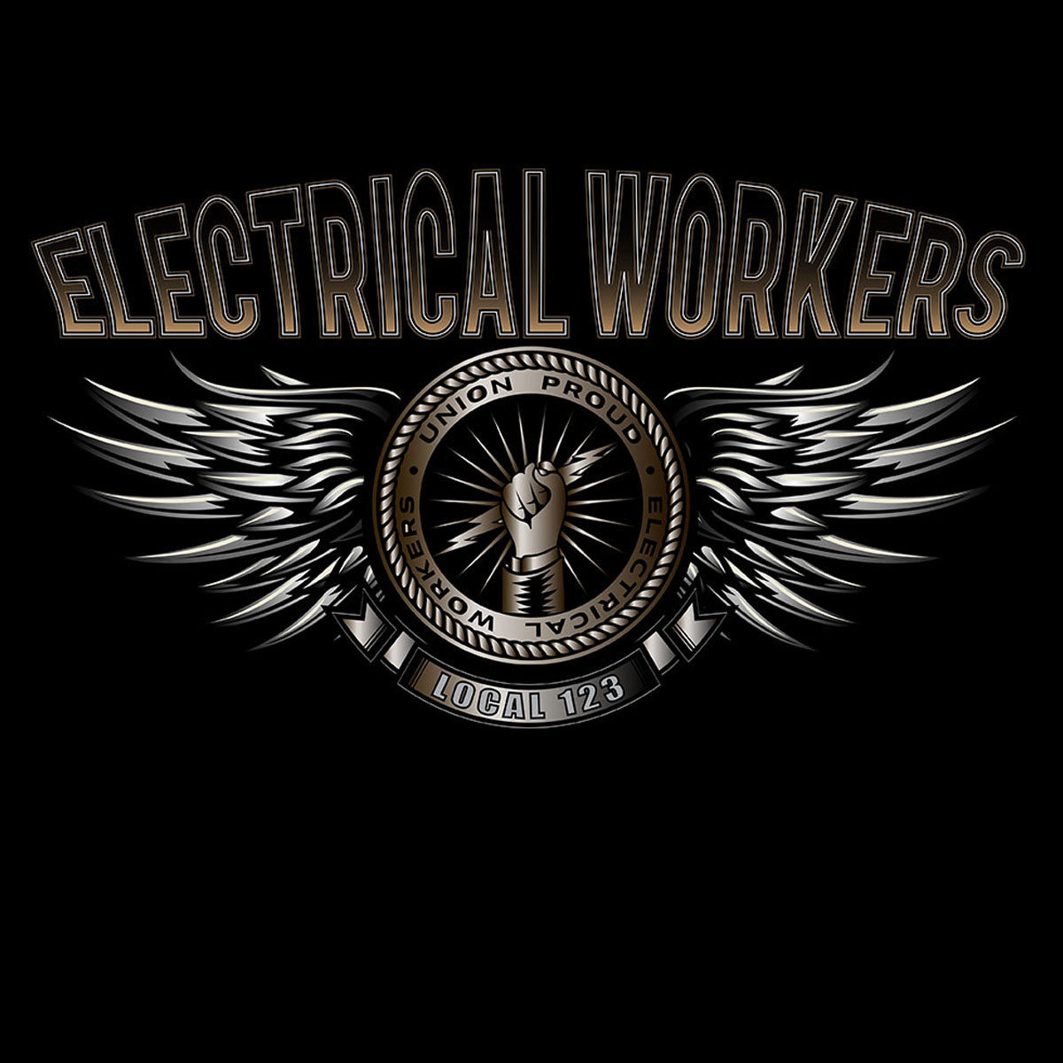 Electrical Workers Steel Wings Decal