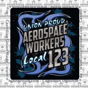 Aerospace Worker Blue Metal Decal