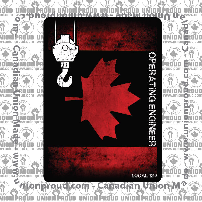 Operating Engineers Canadian Flag Hook Union Decal