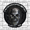 Ironworkers Chrome Skull Decal