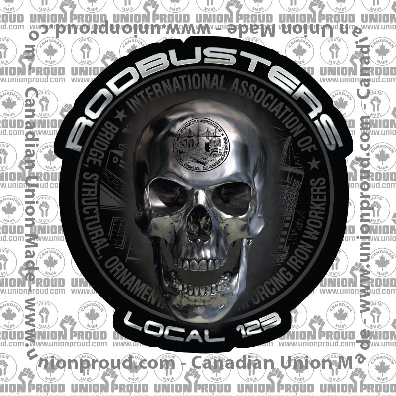 IW Rodbusters Chrome Skull Decal