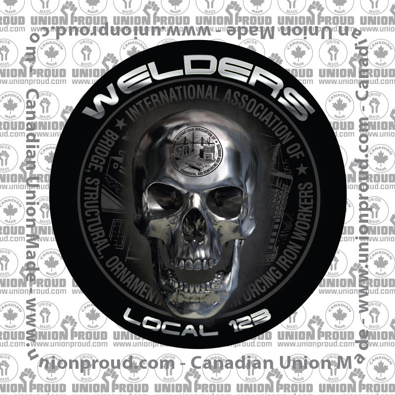 IW Welders Chrome Skull Decal