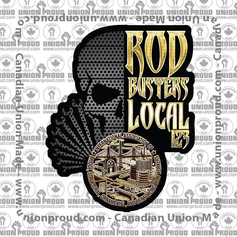 IW Rodbusters Metal Wrench Skull Decal