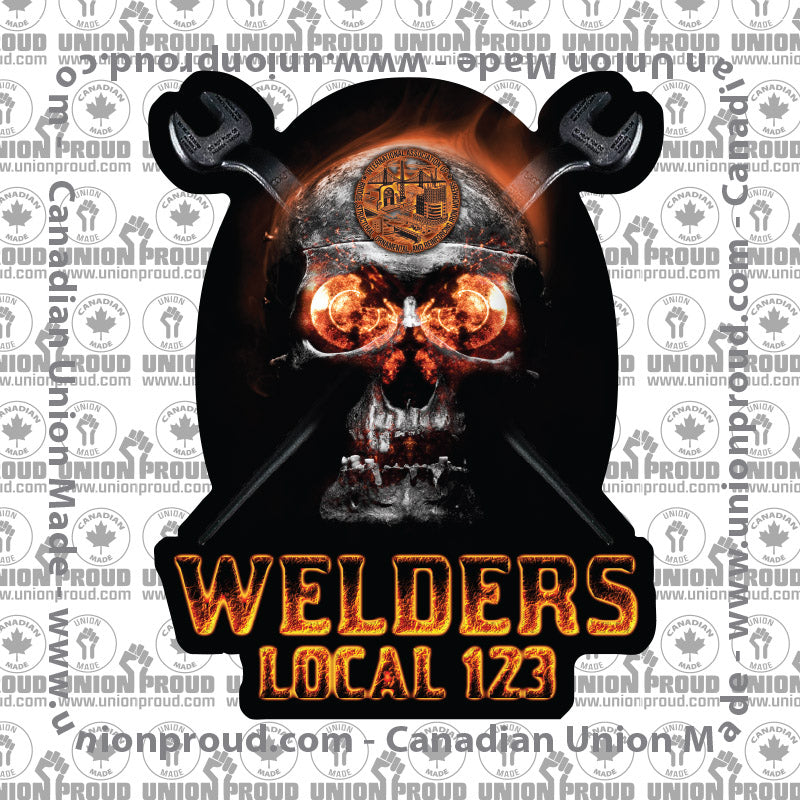 IW Welders Flaming Skull Decal