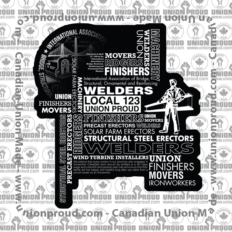 IW Welders Typographic Union Decal