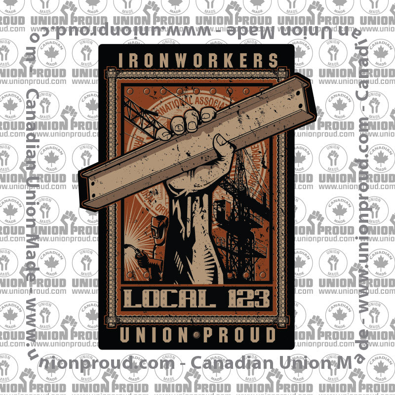 Ironworkers Girder/Fist Union Decal