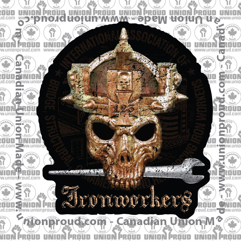 Ironworkers Skull Mask Union Decal