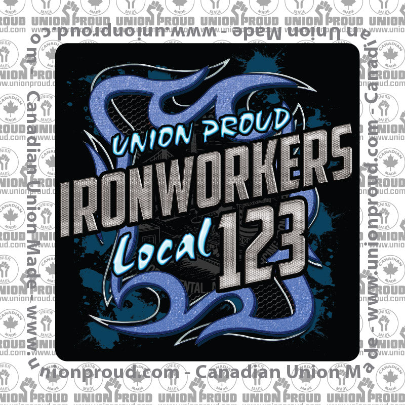 Ironworkers Blue Metal Union Decal