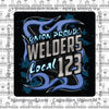 IW Welders Blue Metal Union Decal