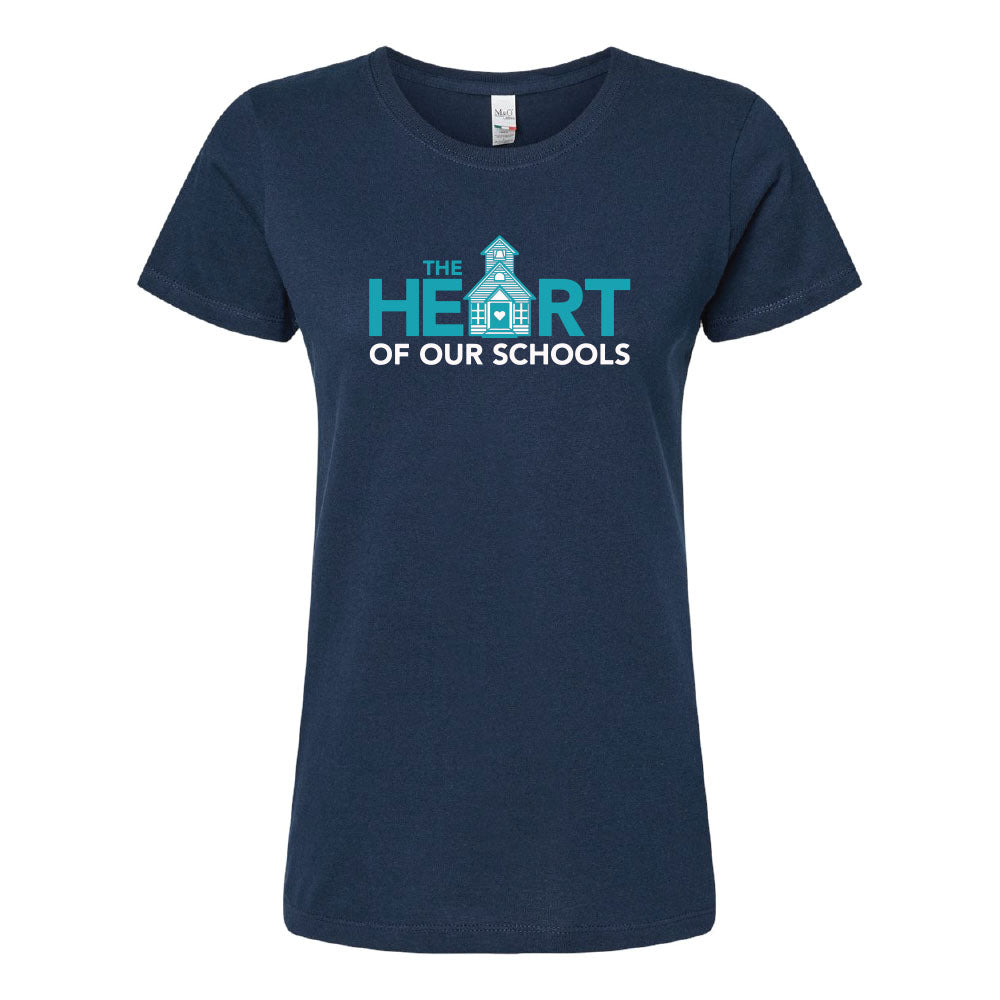 Teal Heart Of Our Schools - Ladies T-shirt