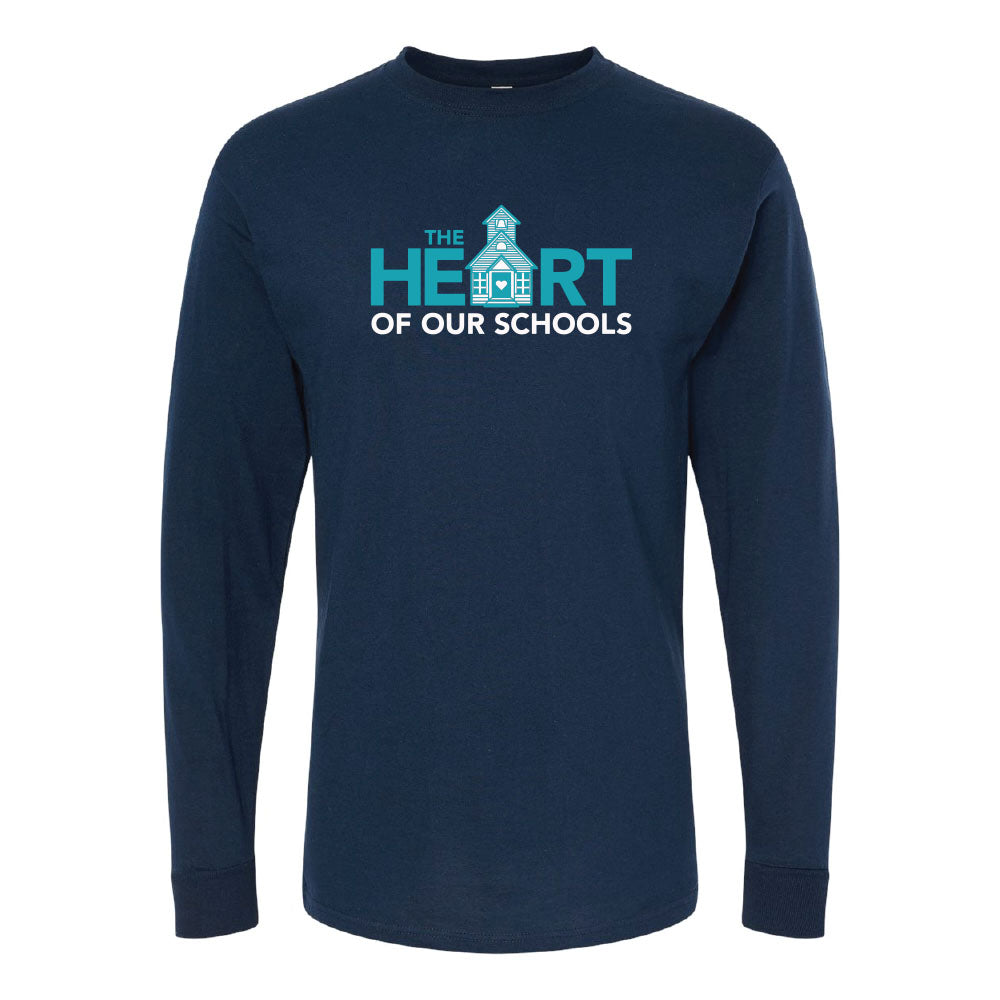 Teal Heart Of Our Schools - Long SleeveT-shirt