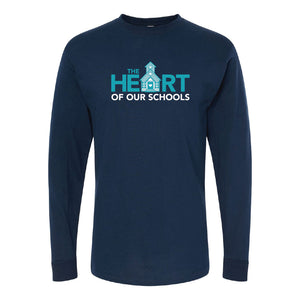 Teal Heart Of Our Schools - Long SleeveT-shirt