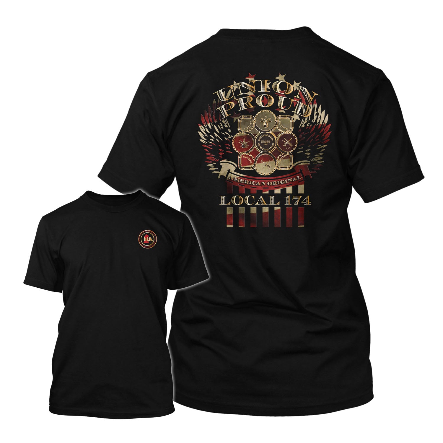 UA Local 174 Flag Winged Apparel