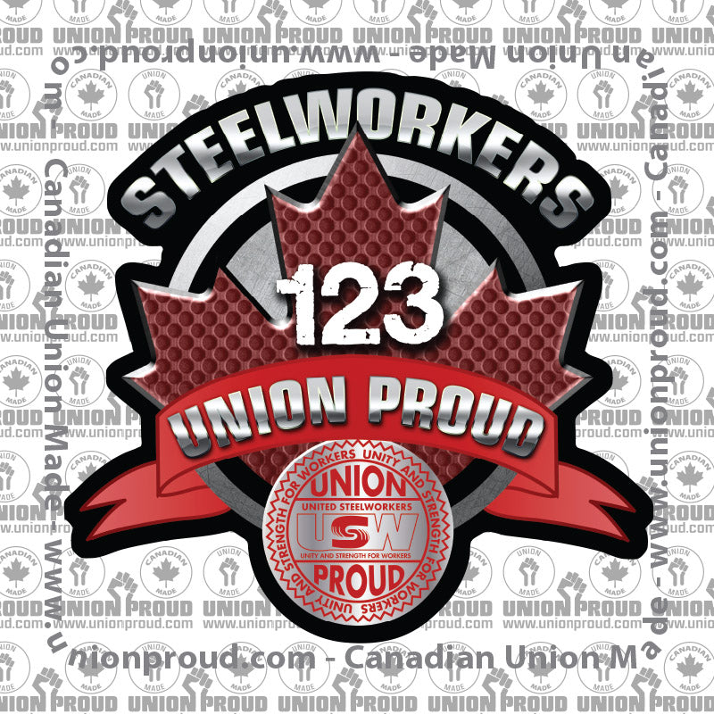 USW Round Canada Decal