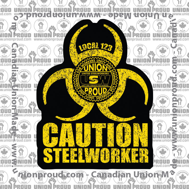 USW Steelworkers Biohazard Union Decal